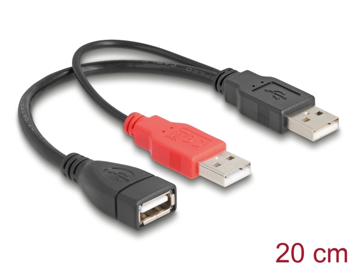 Delock Y-Kabel 2 x USB 2.0 Typ-A Stecker > 1 x USB 2.0 Typ-A Buchse 20 cm #1 