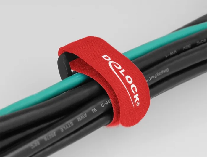 Delock Klett-Kabelbinder mit Schlaufe L 280 x B 38 mm rot 3 Stück #2 