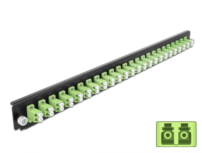 Delock 19″ LWL Spleißbox Frontblende 24 Port LC Duplex lindgrün #1 