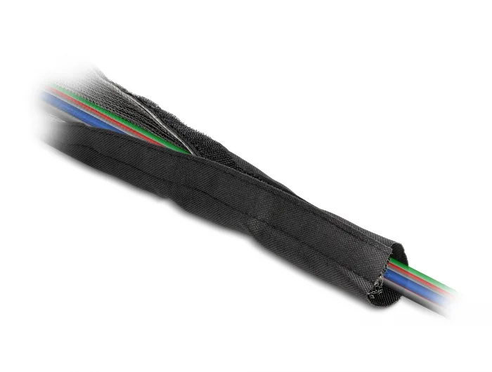 Delock EMV Abschirmgeflechtschlauch mit Klettverschluss hitzebeständig 1 m x 20 mm schwarz #3 