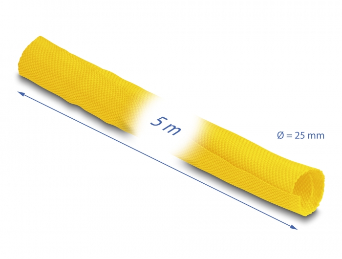 Delock Gewebeschlauch selbstschließend hitzebeständig 5 m x 25 mm gelb #2 