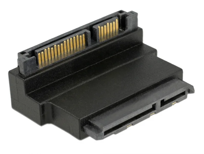 Delock Adapter SATA 22 Pin Buchse mit Einrastfunktion zu Stecker - gewinkelt unten #2 