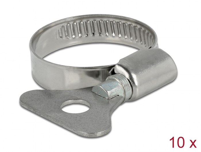 Delock Schlauchschelle mit Flügelmutter 22 - 32 mm 10 Stück Metall #1 