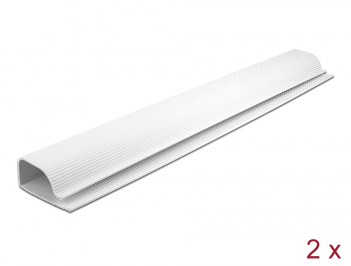Delock Kabelkanal für Untertischmontage 63 x 28 mm - Länge 400 mm 2 Stück weiß #1 
