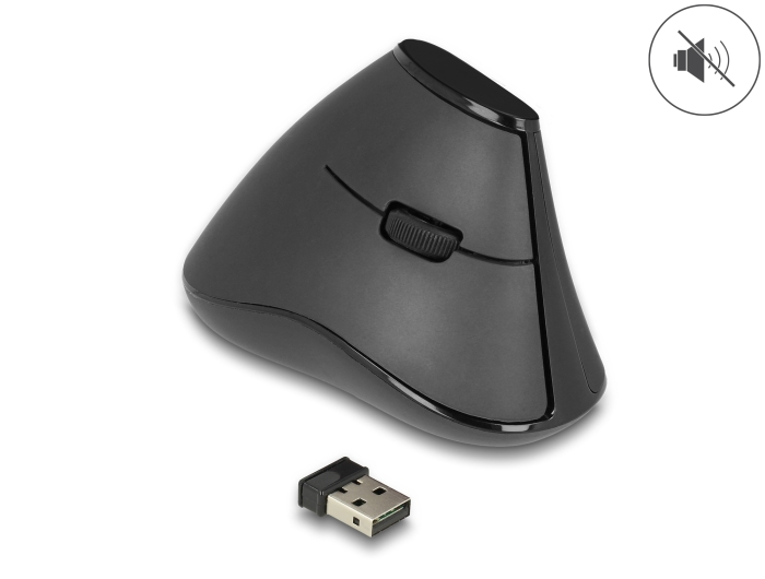 Delock Ergonomische vertikal optische 5-Tasten Maus 2,4 GHz kabellos - Lautlos #1 