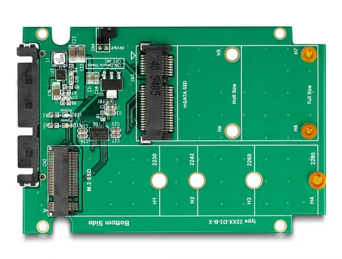 Delock 2.5″ Konverter SATA 22 Pin > 1 x M.2 Key B + 1 x mSATA - 9,5 mm #5 