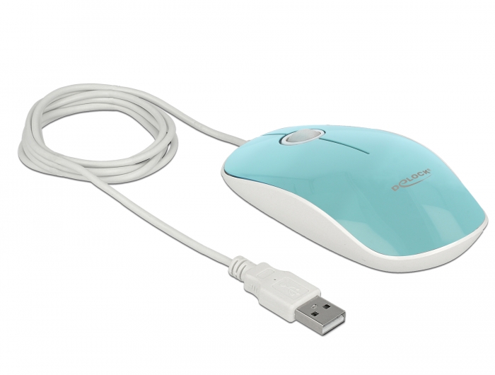 Delock Optische 3-Tasten LED Maus USB Typ-A türkis #3 