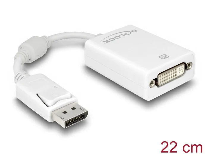 Delock Adapter DisplayPort 1.1 Stecker > DVI Buchse Passiv weiß #1 