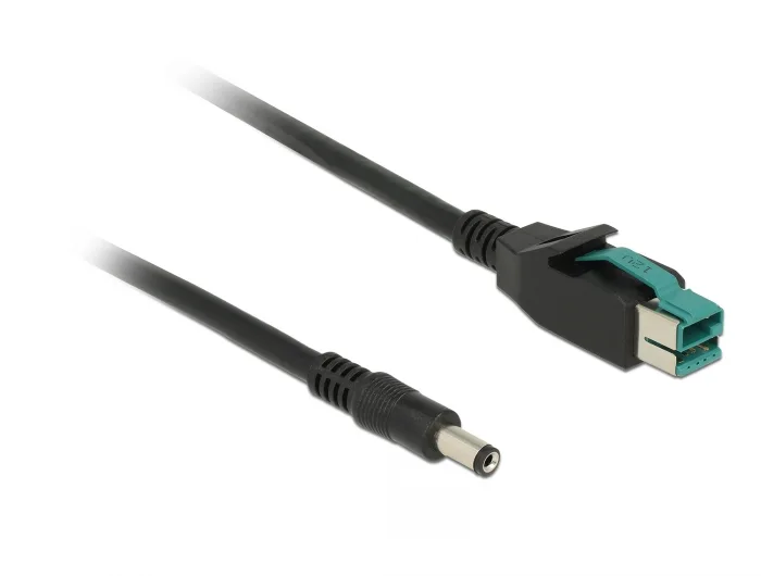 Delock PoweredUSB Kabel Stecker 12 V > DC 5,5 x 2,1 mm Stecker 1 m für POS Drucker und Terminals #3 