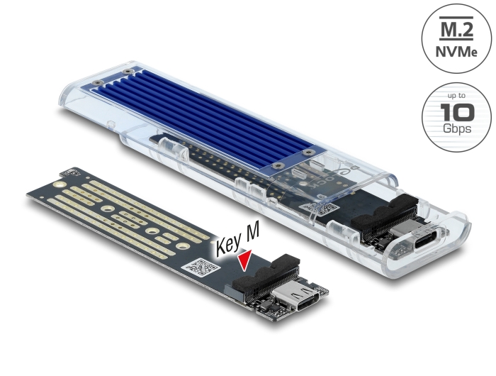 Delock Externes Gehäuse für M.2 NVMe PCIe SSD mit USB Type-C™ Buchse transparent #1 