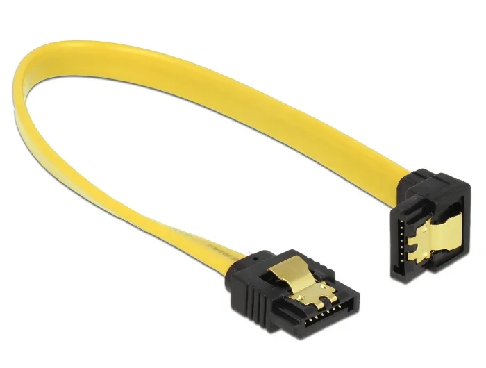 Delock SATA 6 Gb/s Kabel oben gewinkelt auf unten gewinkelt 20 cm gelb #2 