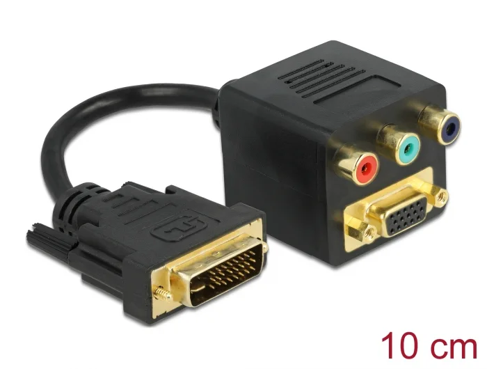 Delock Adapter DVI 24+5 Stecker zu VGA + 3 x Cinchbuchse #1 