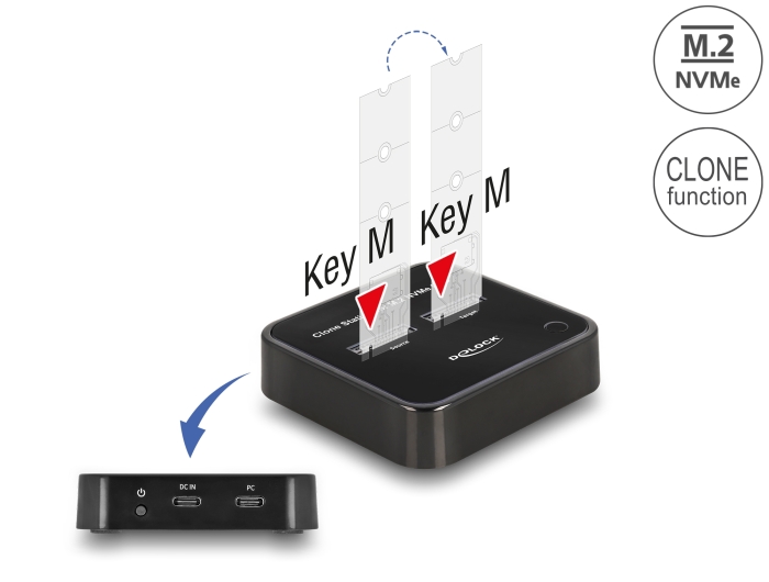 Delock M.2 Dockingstation für 2 x M.2 NVMe PCIe SSD mit Klon Funktion #1 