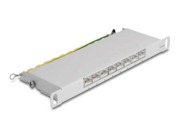 Delock 10″ Patchpanel 8 Port Cat.6A 0,5 HE grau #1 