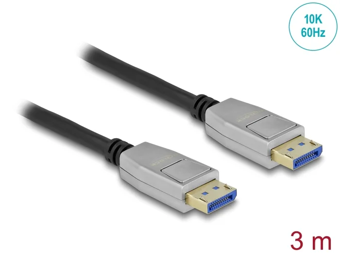 Delock DisplayPort Kabel 10K 60 Hz 54 Gbps Metallgehäuse 3 m #1 