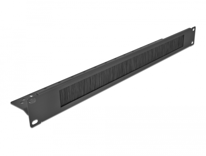 Delock 19″ Kabelmanagement Bürstenleiste mit Kabelbefestigung 1 HE schwarz #1 