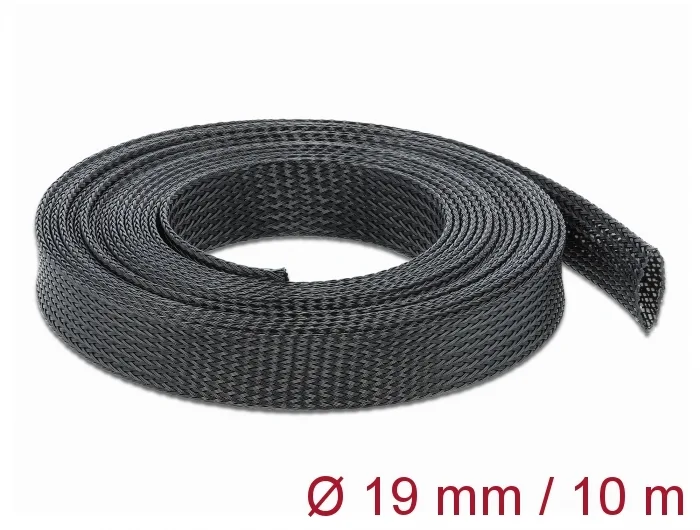 Delock Geflechtschlauch dehnbar 10 m x 19 mm schwarz #1 