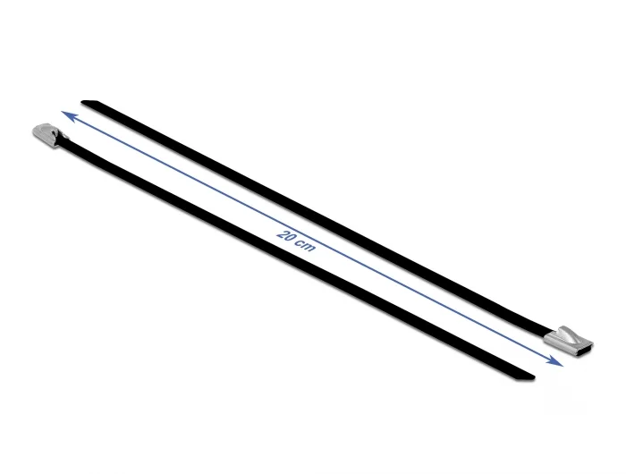 Delock Edelstahlkabelbinder L 200 x B 4,6 mm schwarz 10 Stück #2 