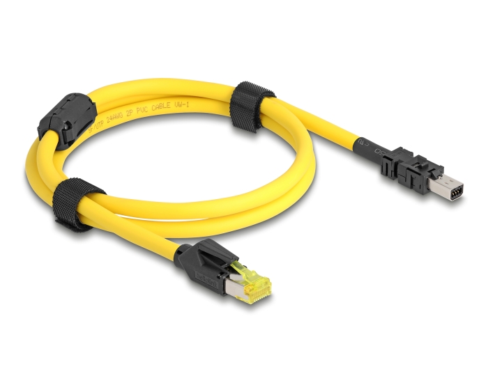 Delock Kabel RJ45 Stecker Cat.6 zu Mini I/O 8 Pin D-Form Typ 2 Stecker 1 m gelb #2 
