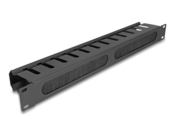 Delock 19″ Kabelmanagement Rangierpanel mit Bürste und 2 Öffnungen 1 HE schwarz #4 
