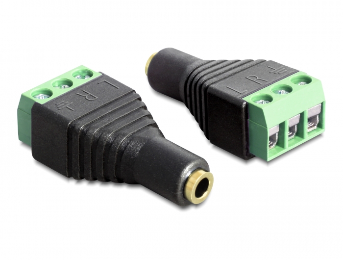 Delock Adapter Klinke Buchse 3,5 mm > Terminalblock 3 Pin #1 