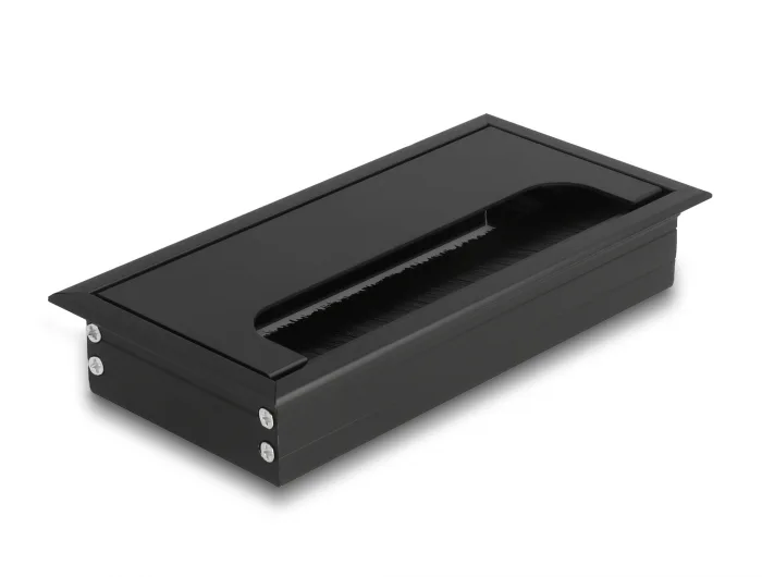 Delock Kabeldurchführung für Tischeinbau mit Bürste 160 x 80 x 28 mm schwarz #1 
