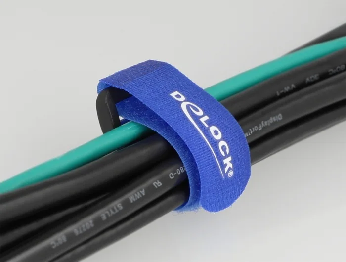 Delock Klett-Kabelbinder mit Schlaufe L 280 x B 38 mm blau 3 Stück #2 
