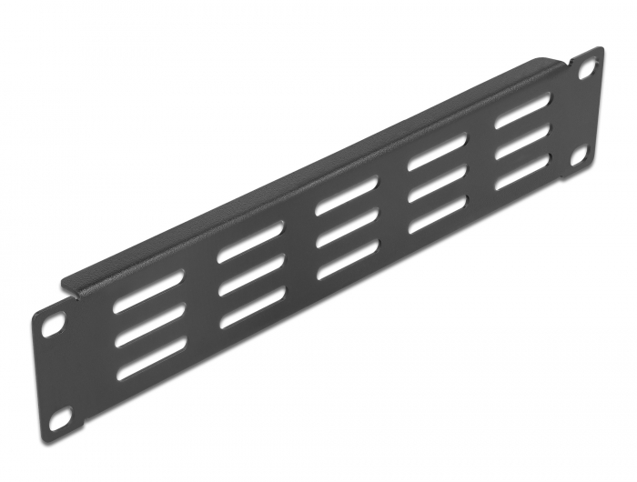 Delock 10″ Netzwerkschrank Panel mit Lüftungsschlitzen horizontal 1 HE schwarz #1 