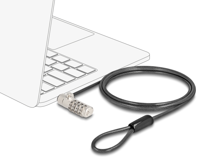 Navilock Laptop Schloss mit Zahlenschloss für HP Nano Slot - Karbonstahlkabel #3 