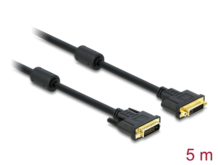 Delock Verlängerungskabel DVI 24+1 Stecker > DVI 24+1 Buchse 5 m schwarz #1 