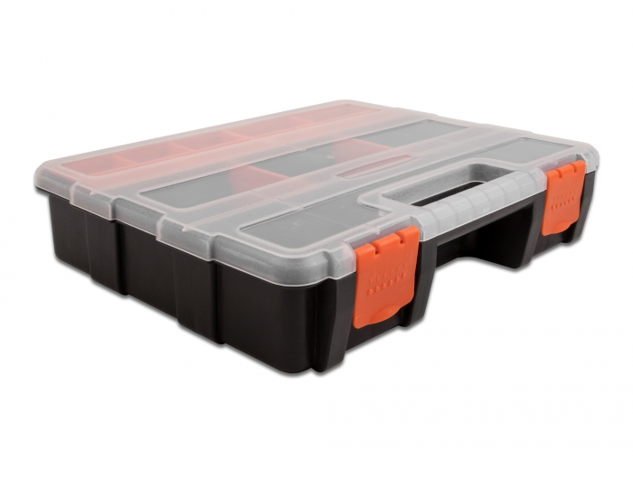 Delock Sortimentsbox mit 21 Fächern 290 x 220 x 60 mm orange / schwarz #2 