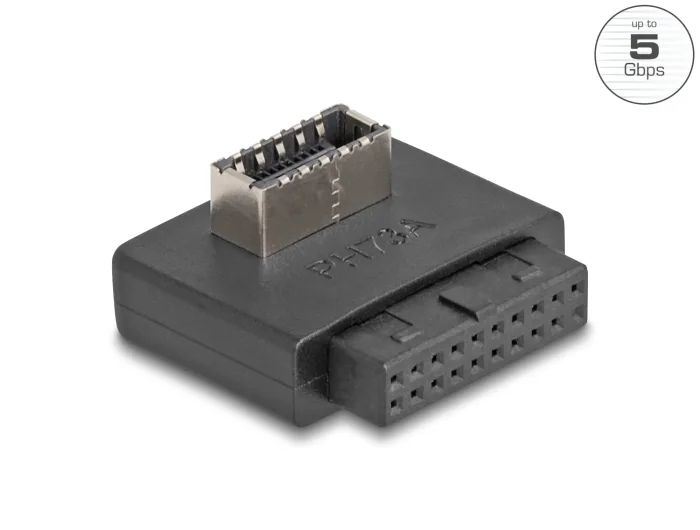 Delock USB 5 Gbps Adapter Pfostenbuchse zu intern Typ-E Key A Buchse gewinkelt mit Gehäuse #1 