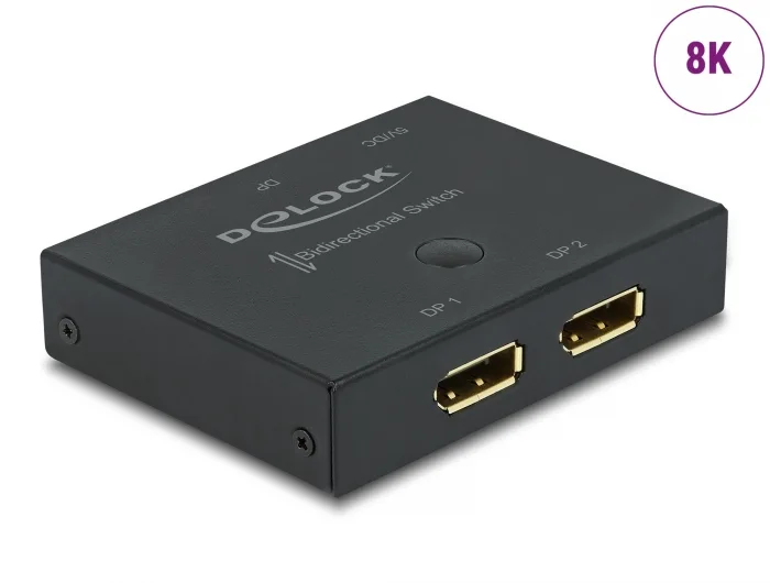 Delock DisplayPort 2 - 1 Umschalter bidirektional 8K 30 Hz #1 