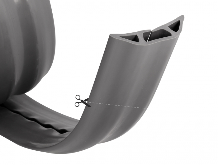 Delock Kabelkanal PVC flexibel 70 x 13 mm - Länge 1,5 m grau #3 