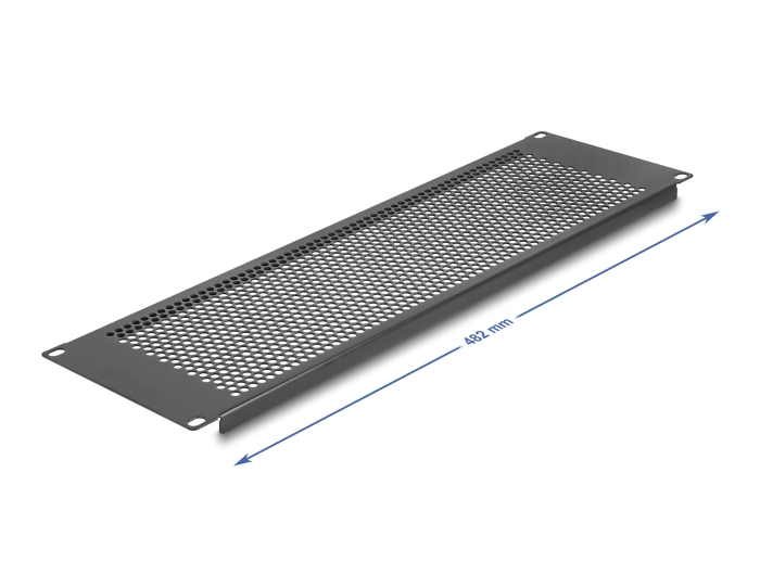 Delock 19″ Blindpanel mit runden Löchern 3 HE schwarz #2 