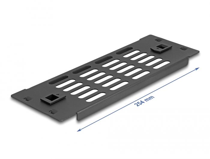 Delock 10″ Netzwerkschrank Panel mit Lüftungsschlitzen werkzeugfrei 2 HE schwarz #2 