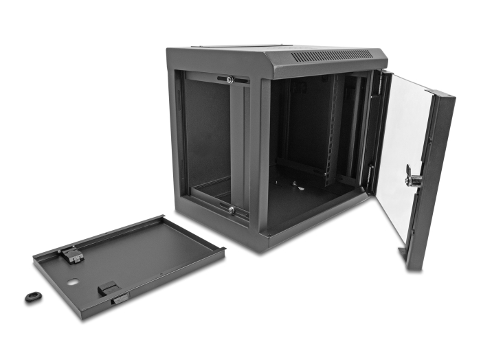 Delock 10″ Netzwerkschrank mit Glastür 6 HE schwarz #2 