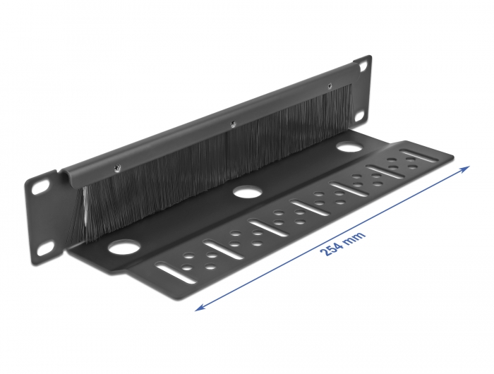 Delock 10″ Kabelmanagement Bürstenleiste mit Kabelbefestigung 1 HE schwarz #2 