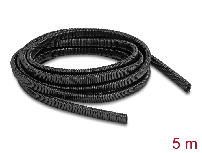 Delock Kunststoff Kabelschutzschlauch in Ovalform flexibel 13,6 x 6,3 mm - Länge 5 m schwarz #1 