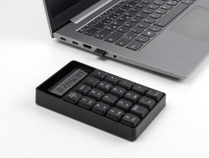 Delock 2 in 1 USB Typ-A Nummernblock mit Taschenrechner Funktion 2,4 GHz kabellos schwarz #6 