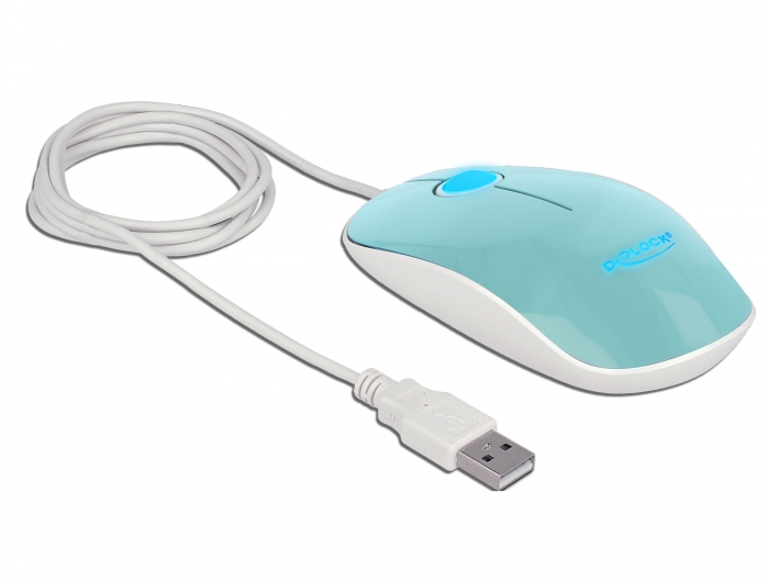 Delock Optische 3-Tasten LED Maus USB Typ-A türkis #2 