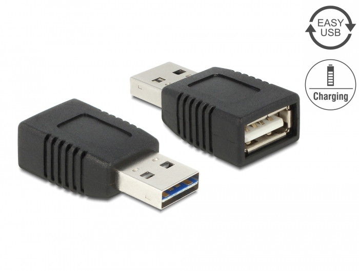 Delock Adapter EASY-USB 2.0-A Stecker zu USB 2.0-A Buchse nur Ladefunktion #1 