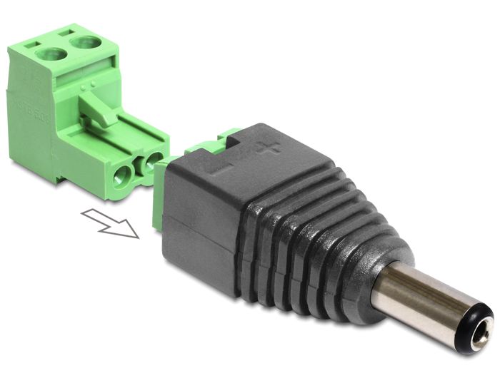 Delock Adapter DC 5,5 x 2,1 mm Stecker > Terminalblock 2 Pin 2-teilig #1 