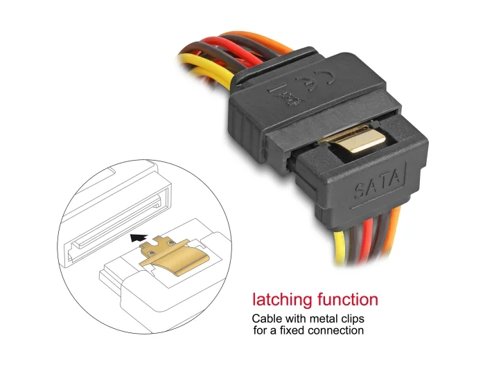 Delock Kabel SATA 15 Pin Strom Stecker mit Einrastfunktion > 2 x SATA 15 Pin Strom Buchse 15 cm #2 