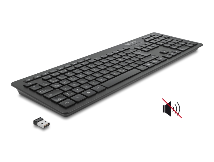 Delock USB Tastatur 2,4 GHz kabellos schwarz - Lautlos #1 
