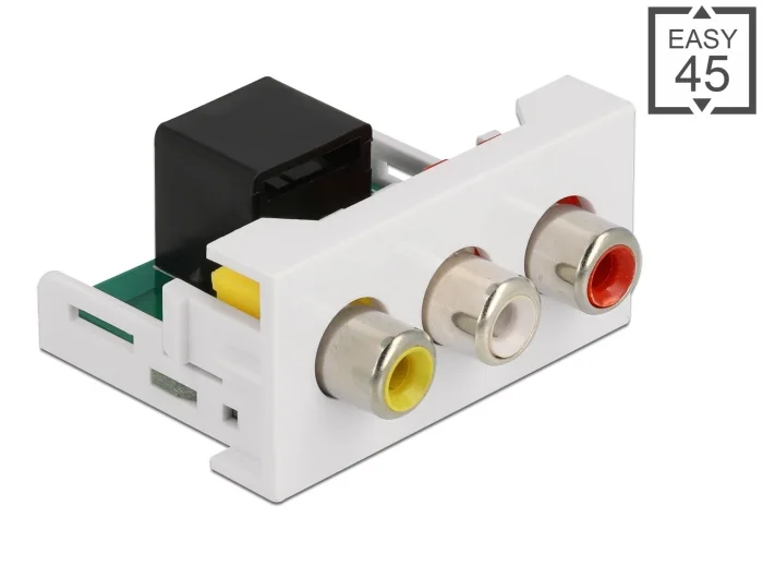 Delock Easy 45 Modul 3 x Cinch Buchse zu RJ45 Buchse 22,5 x 45 mm #1 