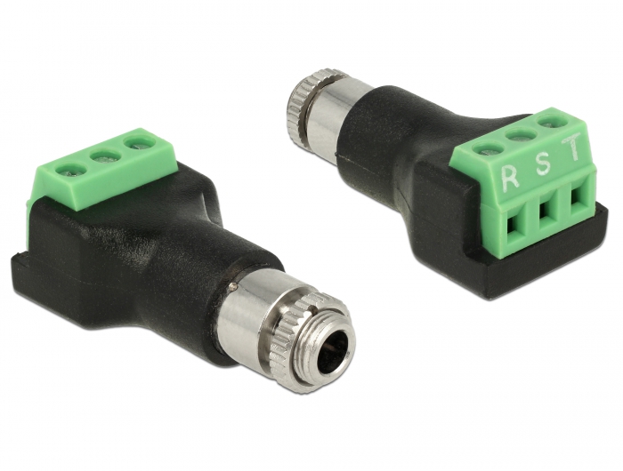 Delock Terminalblock 3 Pin > Klinkenbuchse 3,5 mm zum Einbau #1 