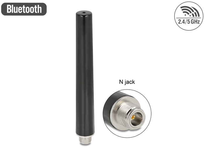 Delock Dualband WLAN WiFi 6 Antenne N Buchse 4 - 6 dBi 16,55 cm omnidirektional starr outdoor schwarz #5 