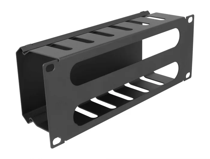 Delock 10″ Kabelmanagement Rangierpanel mit 2 Öffnungen 1 HE schwarz #2 