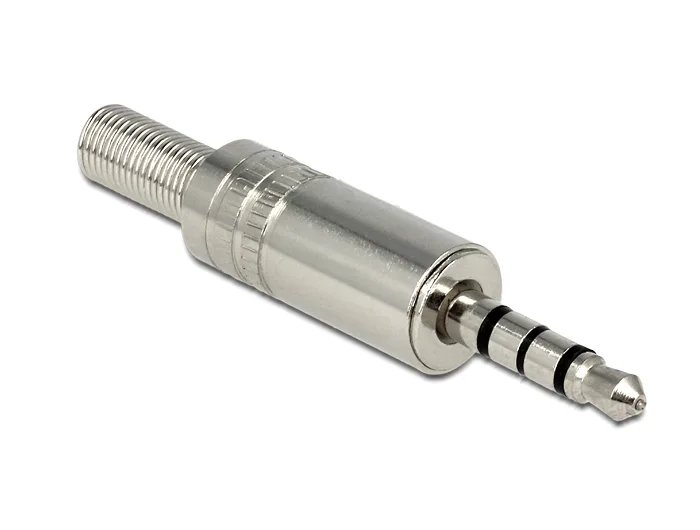Delock Klinkenstecker 3,5 mm 4 Pin Stereo mit Knickschutz Lötversion #1 
